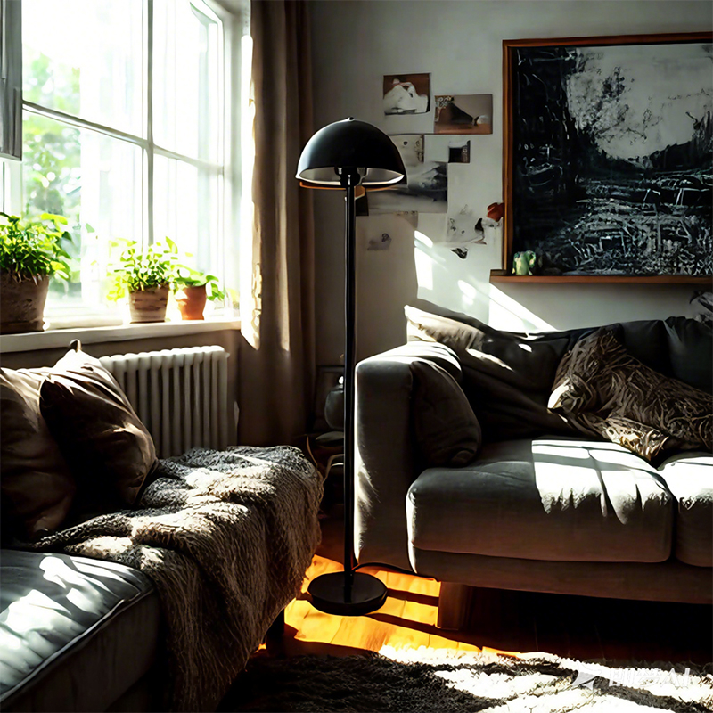 What flexibility does the floor lamp have in terms of placement?